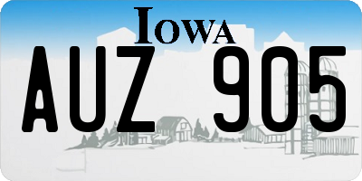 IA license plate AUZ905
