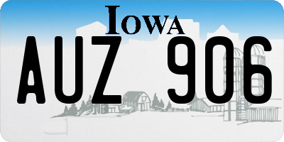 IA license plate AUZ906