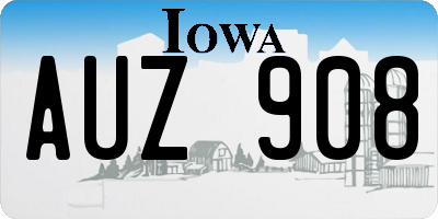 IA license plate AUZ908