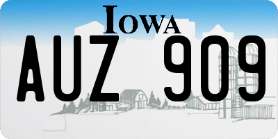 IA license plate AUZ909