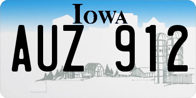 IA license plate AUZ912