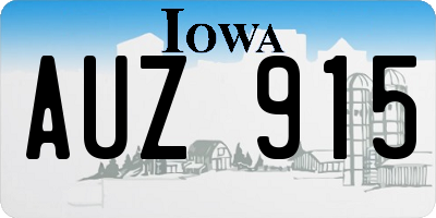 IA license plate AUZ915