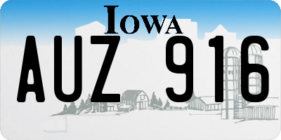 IA license plate AUZ916