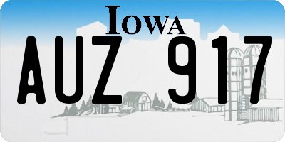 IA license plate AUZ917