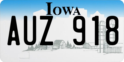 IA license plate AUZ918