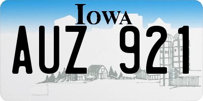 IA license plate AUZ921