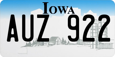 IA license plate AUZ922
