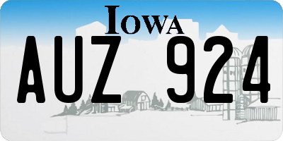 IA license plate AUZ924