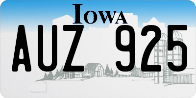 IA license plate AUZ925