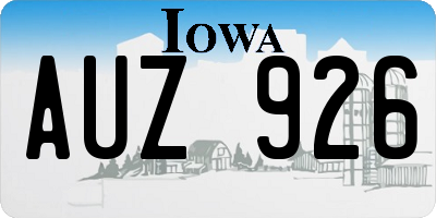 IA license plate AUZ926