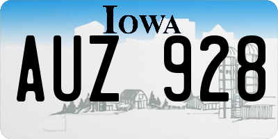 IA license plate AUZ928