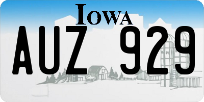 IA license plate AUZ929