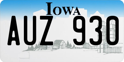IA license plate AUZ930