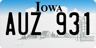 IA license plate AUZ931