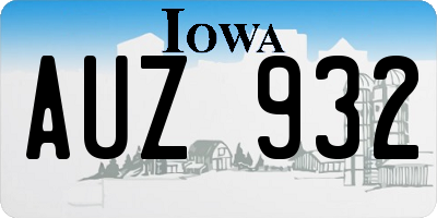 IA license plate AUZ932