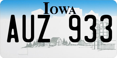 IA license plate AUZ933