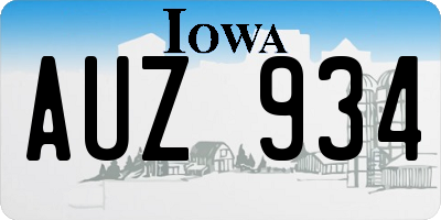IA license plate AUZ934