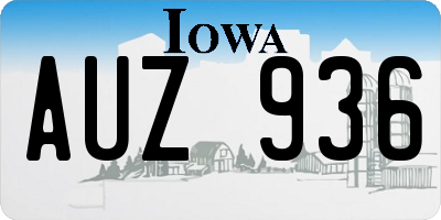 IA license plate AUZ936