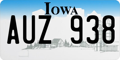 IA license plate AUZ938