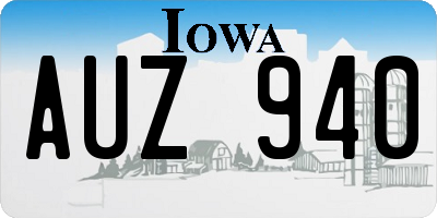IA license plate AUZ940