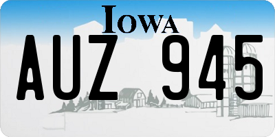 IA license plate AUZ945