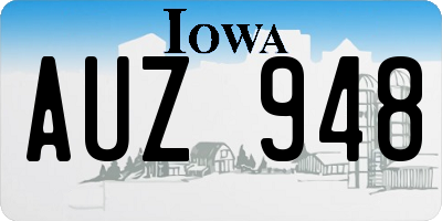IA license plate AUZ948