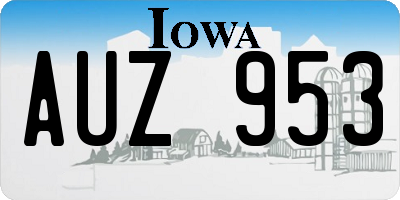 IA license plate AUZ953
