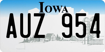 IA license plate AUZ954