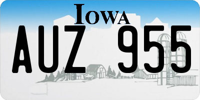 IA license plate AUZ955