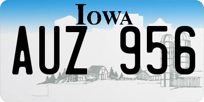 IA license plate AUZ956