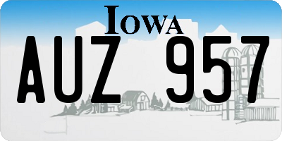 IA license plate AUZ957