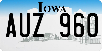 IA license plate AUZ960