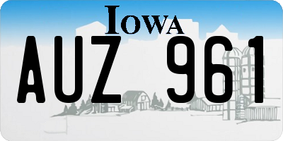 IA license plate AUZ961