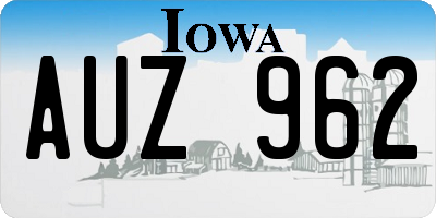 IA license plate AUZ962