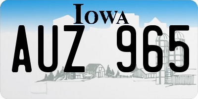 IA license plate AUZ965