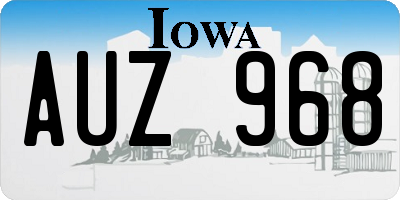 IA license plate AUZ968