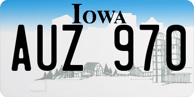 IA license plate AUZ970