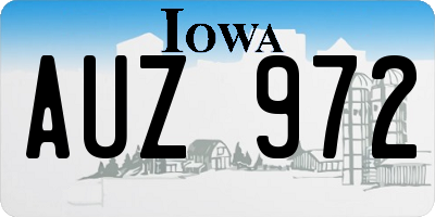 IA license plate AUZ972