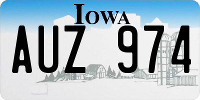 IA license plate AUZ974