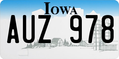 IA license plate AUZ978