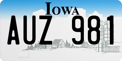 IA license plate AUZ981