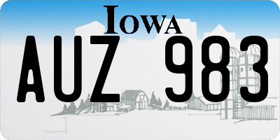 IA license plate AUZ983
