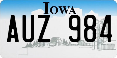 IA license plate AUZ984
