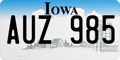 IA license plate AUZ985
