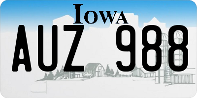 IA license plate AUZ988