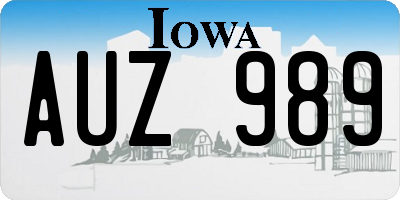 IA license plate AUZ989