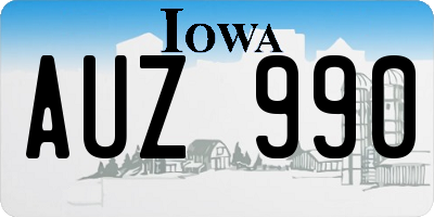 IA license plate AUZ990