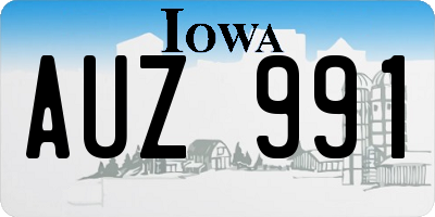 IA license plate AUZ991