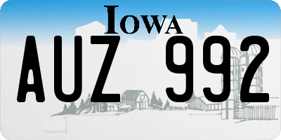 IA license plate AUZ992