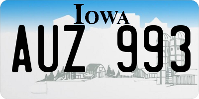 IA license plate AUZ993